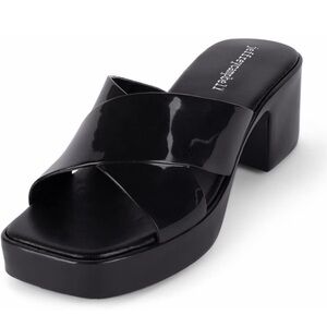 JEFFREY CAMPBELL | Black Jelly Heeled 80s Style Sandals | Size 41 | 10 US